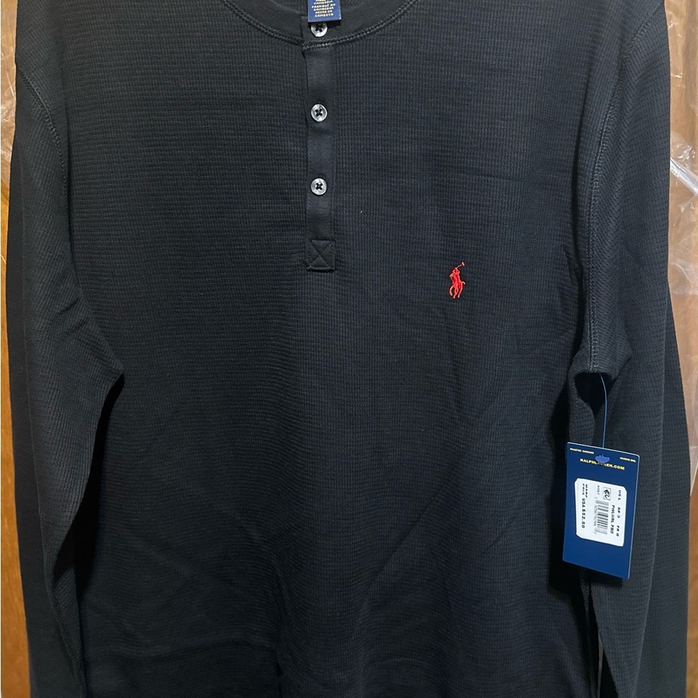 Polo by Ralph Lauren Men's Dark Red Henley Shirt